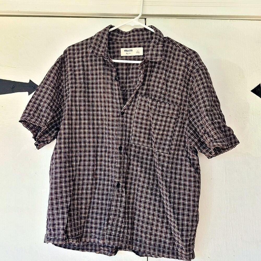 Hollister plaid short sleeve button down